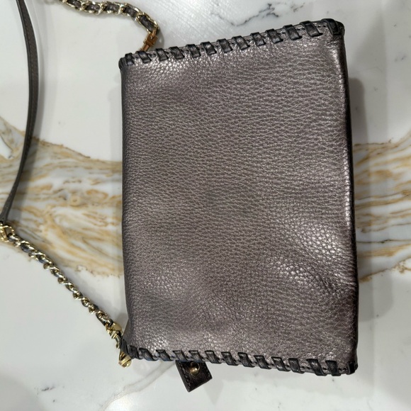 Tory Burch Gray Leather Crossbody Bag with Braided Design - Picture 4 of 5